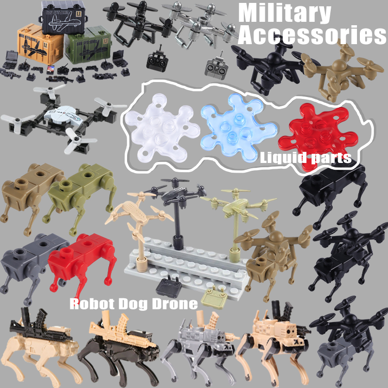 Lego Minifigure Holder - WW2 Militaire Accessoires UAV Robot Hond