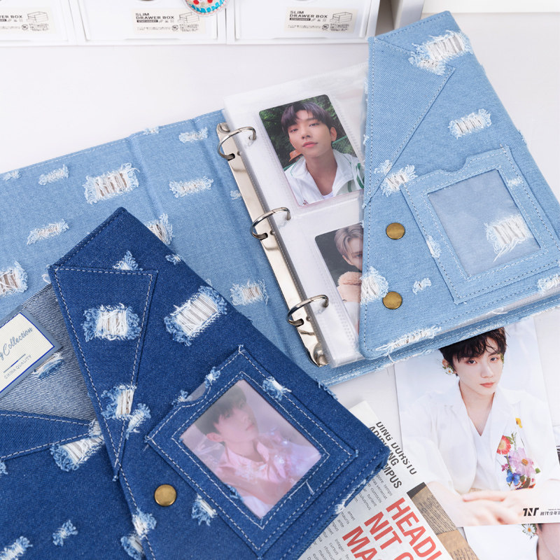 Grote A5 distressed denim kaar - Pokemon Binder Card recensie en prijs